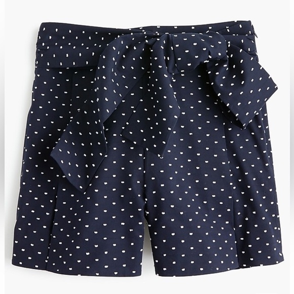 J. Crew Tie Waist High Rise Short in Clip Dot Sz 12 - Picture 1 of 10